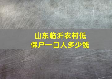 山东临沂农村低保户一口人多少钱