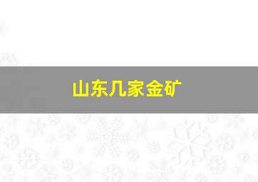 山东几家金矿