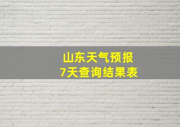 山东天气预报7天查询结果表