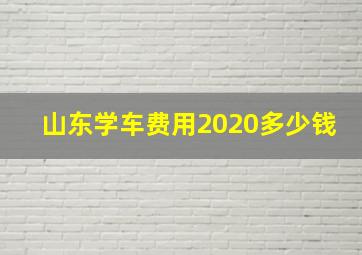 山东学车费用2020多少钱