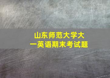 山东师范大学大一英语期末考试题