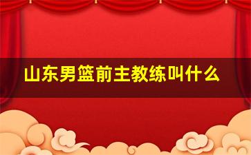 山东男篮前主教练叫什么