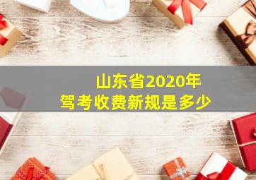 山东省2020年驾考收费新规是多少