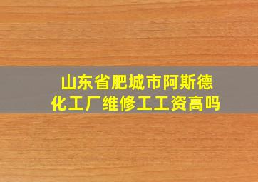 山东省肥城市阿斯德化工厂维修工工资高吗