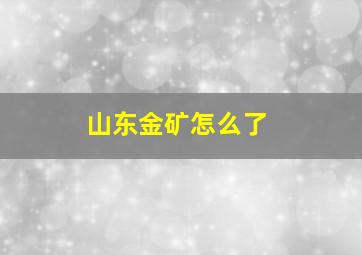 山东金矿怎么了