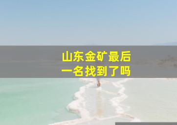 山东金矿最后一名找到了吗