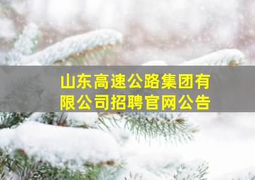 山东高速公路集团有限公司招聘官网公告