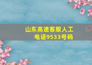 山东高速客服人工电话9533号码