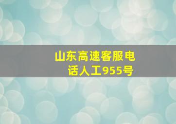 山东高速客服电话人工955号