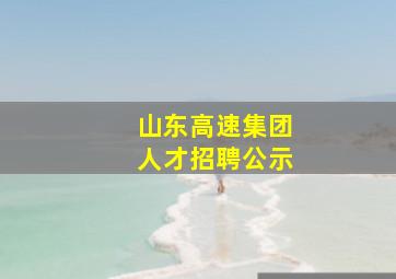 山东高速集团人才招聘公示