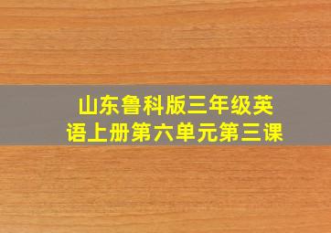 山东鲁科版三年级英语上册第六单元第三课