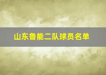 山东鲁能二队球员名单