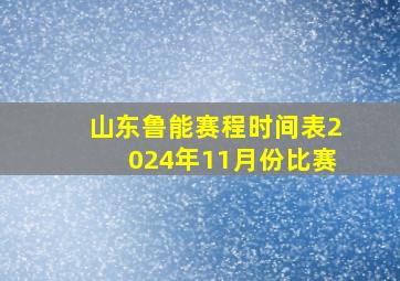 山东鲁能赛程时间表2024年11月份比赛