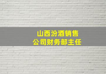 山西汾酒销售公司财务部主任