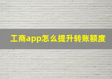 工商app怎么提升转账额度