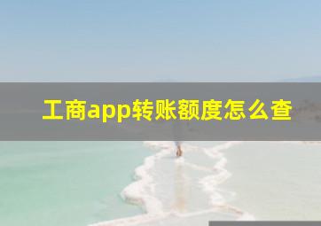 工商app转账额度怎么查