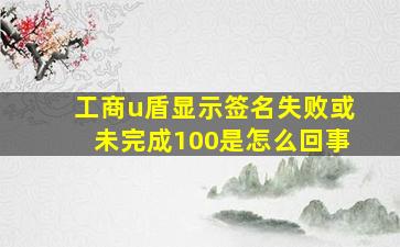 工商u盾显示签名失败或未完成100是怎么回事