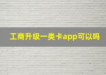 工商升级一类卡app可以吗