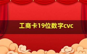 工商卡19位数字cvc