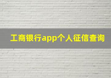 工商银行app个人征信查询