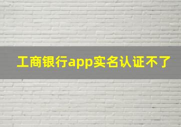 工商银行app实名认证不了