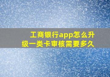 工商银行app怎么升级一类卡审核需要多久