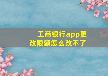 工商银行app更改限额怎么改不了