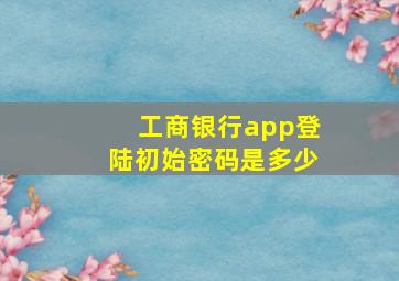 工商银行app登陆初始密码是多少