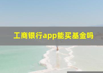 工商银行app能买基金吗