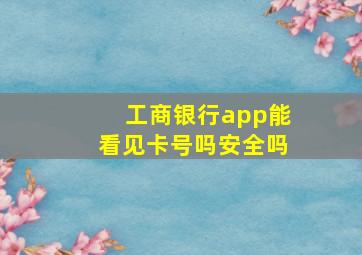 工商银行app能看见卡号吗安全吗