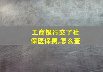 工商银行交了社保医保费,怎么查