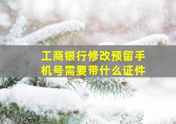 工商银行修改预留手机号需要带什么证件