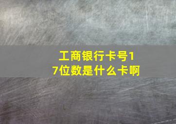 工商银行卡号17位数是什么卡啊