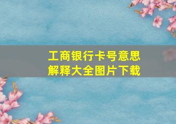 工商银行卡号意思解释大全图片下载