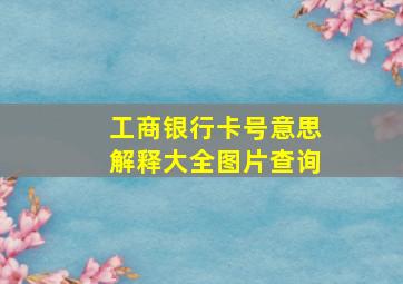 工商银行卡号意思解释大全图片查询