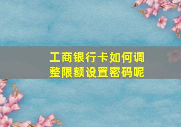 工商银行卡如何调整限额设置密码呢