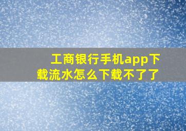 工商银行手机app下载流水怎么下载不了了