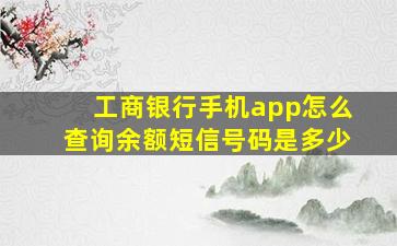 工商银行手机app怎么查询余额短信号码是多少