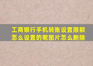 工商银行手机转账设置限额怎么设置的呢图片怎么删除