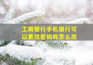 工商银行手机银行可以更改密码吗怎么改