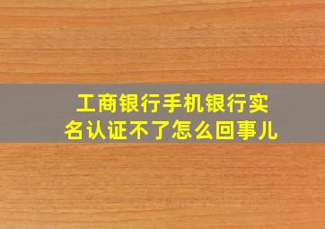 工商银行手机银行实名认证不了怎么回事儿