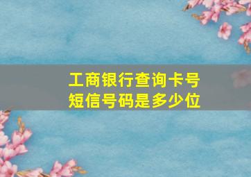 工商银行查询卡号短信号码是多少位