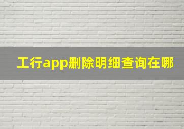 工行app删除明细查询在哪