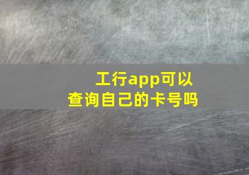 工行app可以查询自己的卡号吗