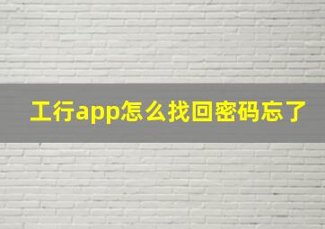 工行app怎么找回密码忘了