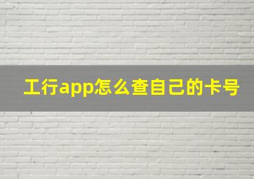 工行app怎么查自己的卡号