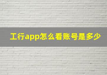 工行app怎么看账号是多少