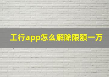 工行app怎么解除限额一万