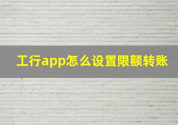 工行app怎么设置限额转账