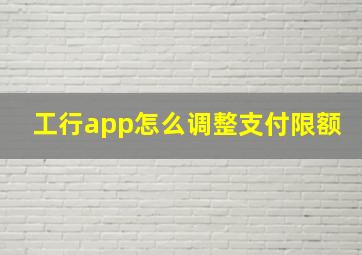 工行app怎么调整支付限额